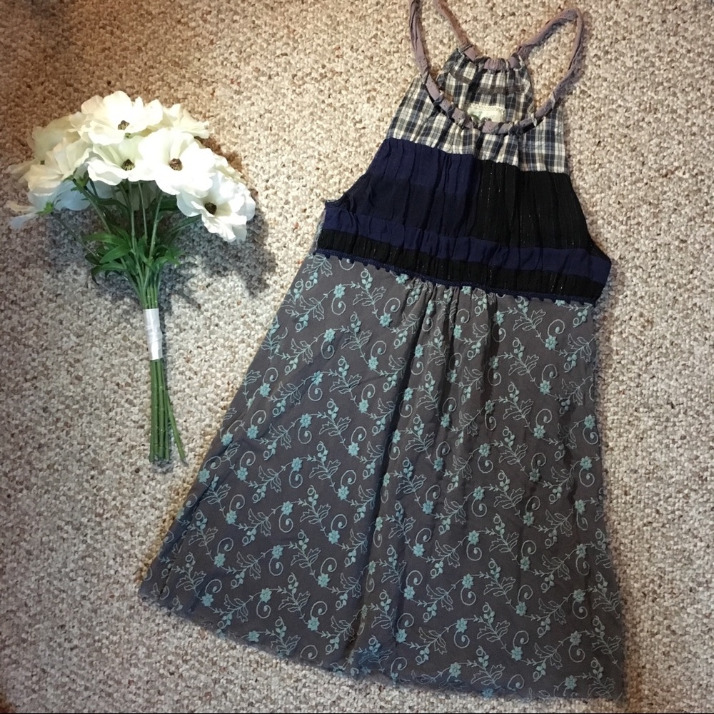 Free People Patchwork & Embroidered Top Sleeveless